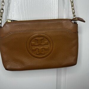 Tory Burch Bombe Chain Tan Leather Crossbody Bag
